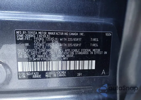 2024 Toyota Rav4 Xle from USA, damaged, VIN 2T3W1RFV1RC301837